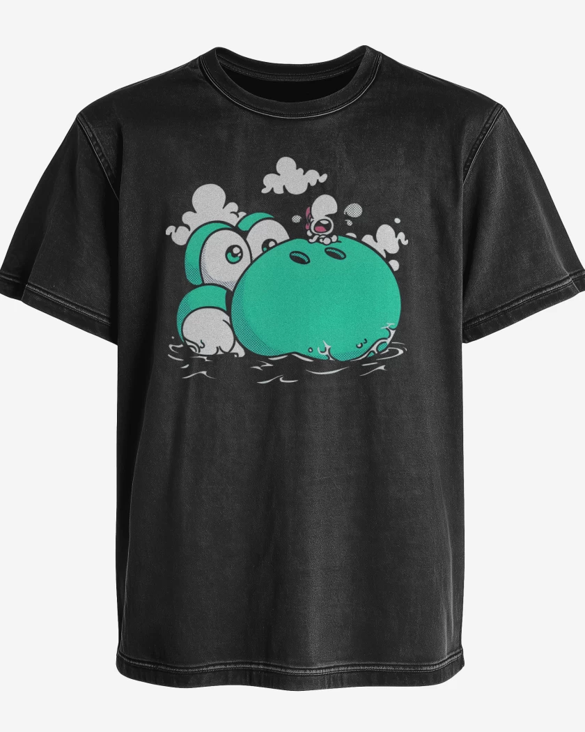 Polera desgastada Negro de Dino Island