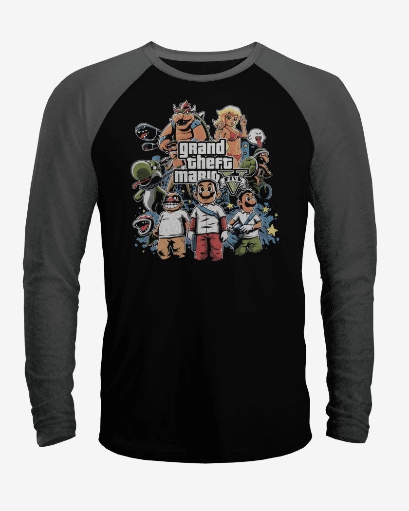 Polera Raglan Grand Theft Bigote V