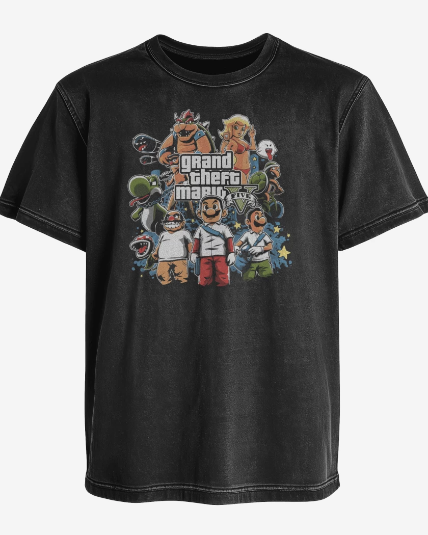 Polera desgastada Grand Theft Bigote V