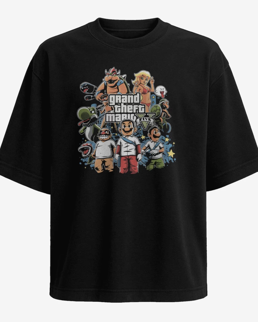 Polera Oversize Grand Theft Bigote V