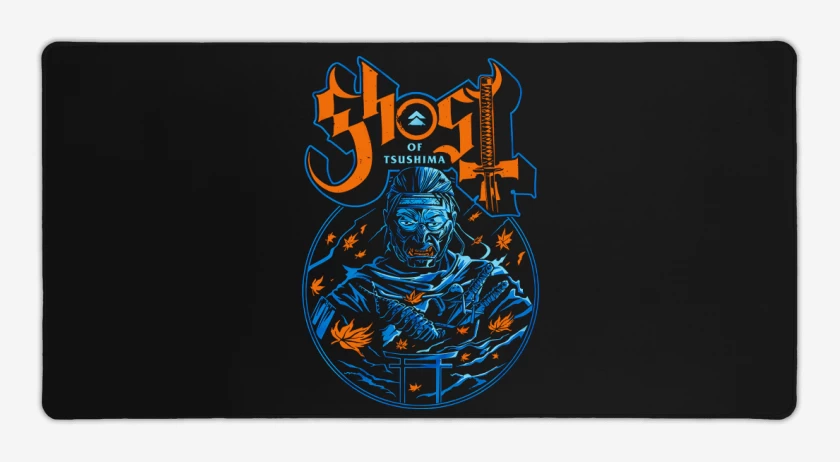 Mouse pad Gamer Negro de El Fantasma de Tsuhima
