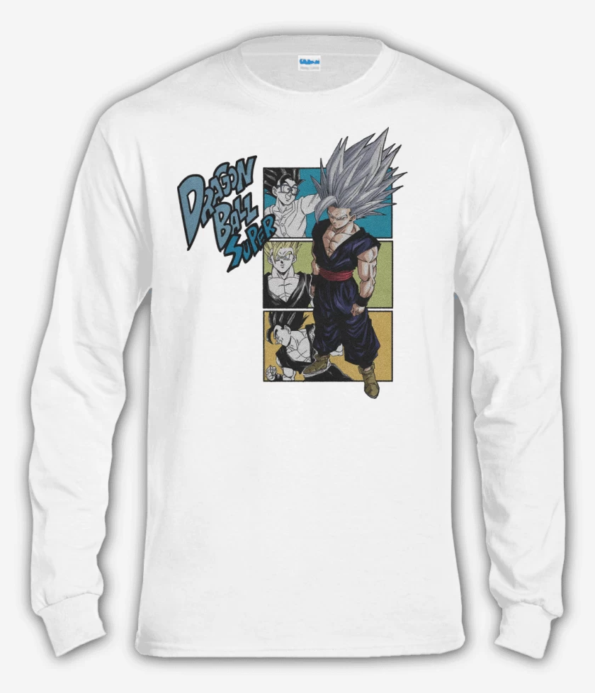 Polera manga larga Blanco de Gohan Modo Bestia
