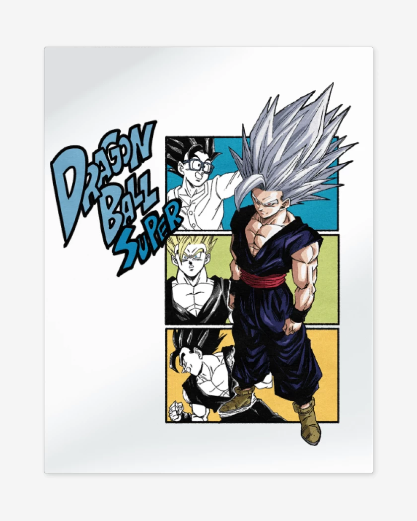 Print metalico Blanco de Gohan Modo Bestia
