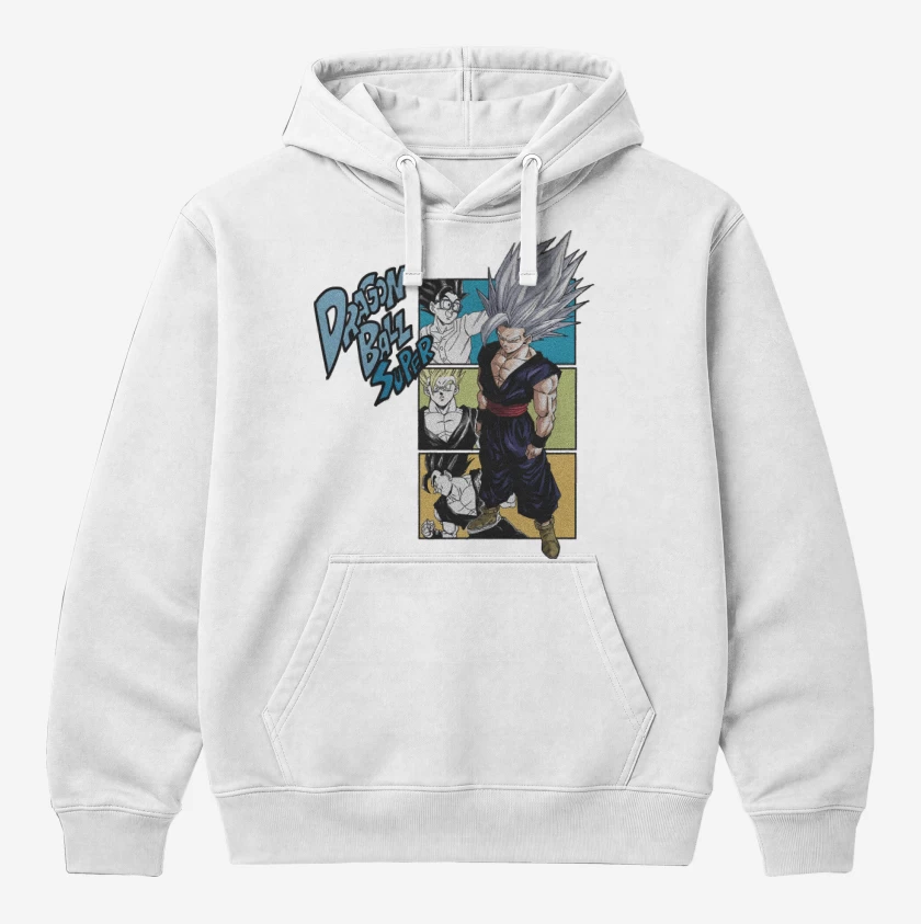 Polerón Canguro Blanco de Gohan Modo Bestia