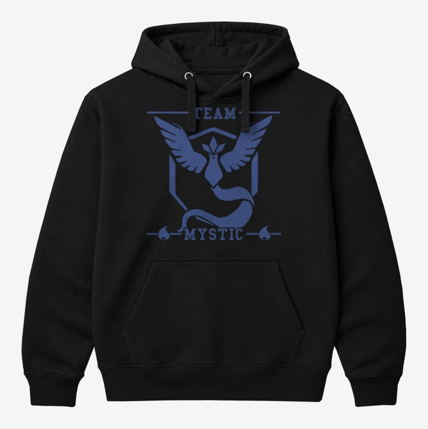 Polerón Canguro Negro de Team Mystic