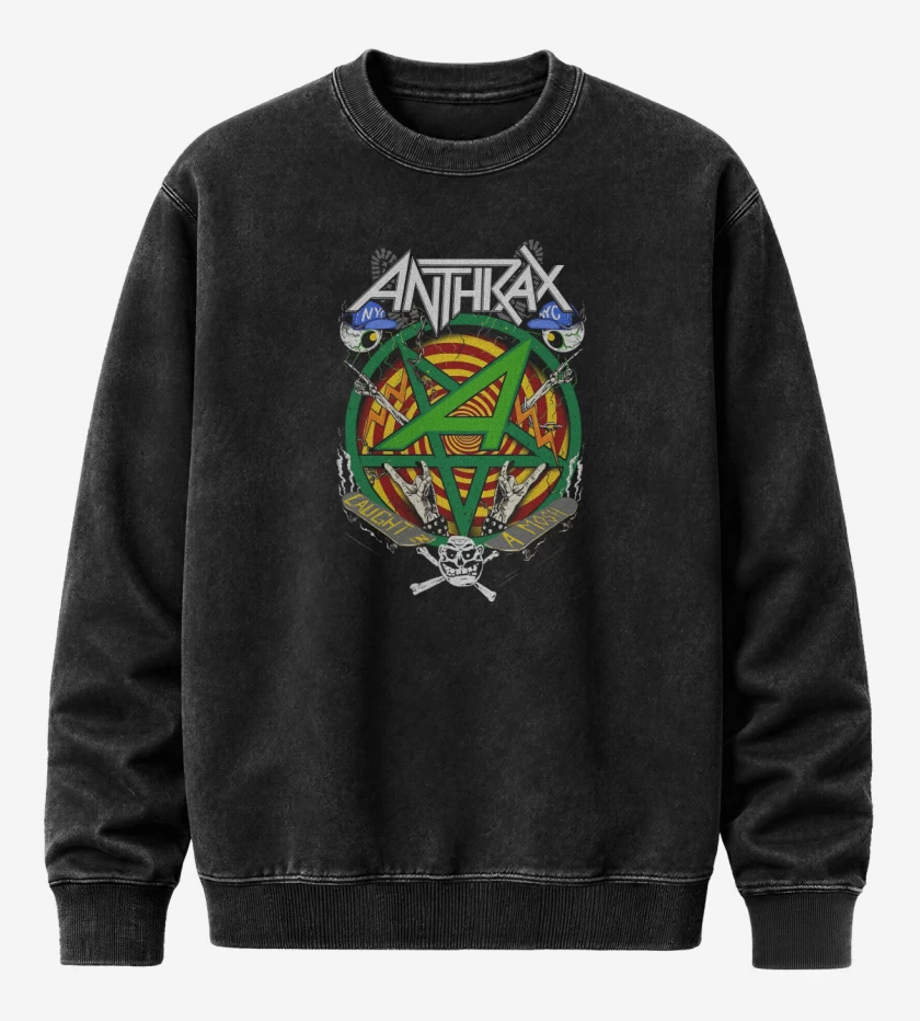 Poleron Polo Acid Wash Negro de Caught in a mosh