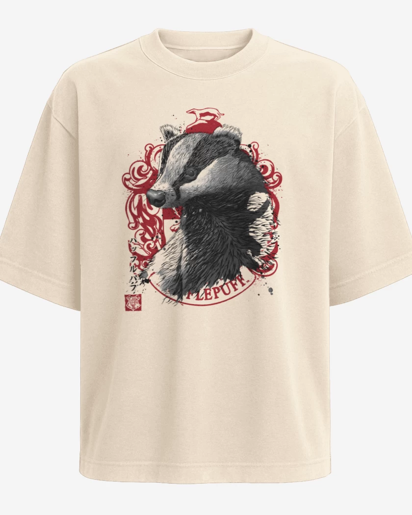 Polera Oversize Oso de Hufflepuff