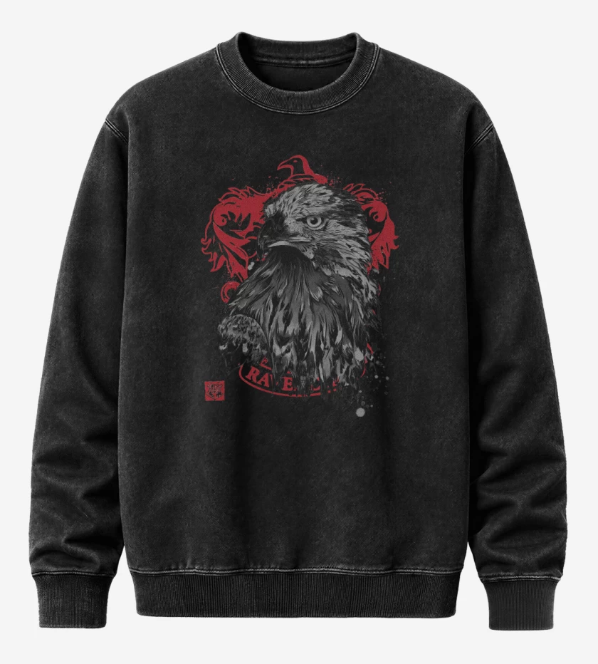 Poleron Polo Acid Wash Negro de Cuervo de Ravenclaw