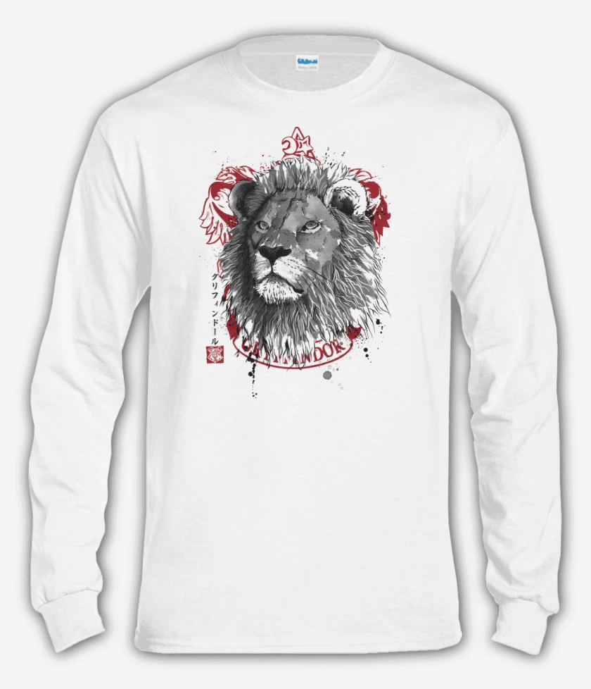Polera manga larga Blanco de León de Gryffindor