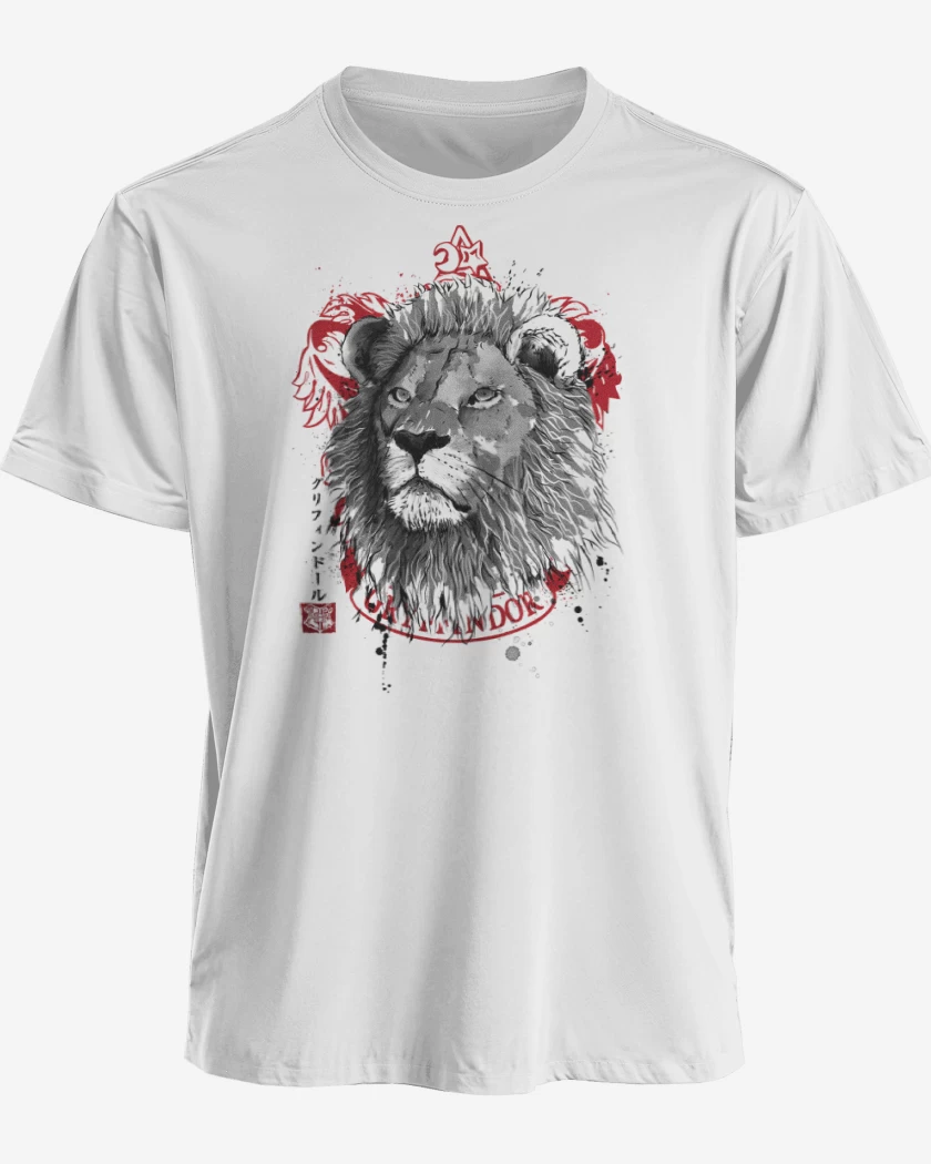 Polera premium Blanco de León de Gryffindor