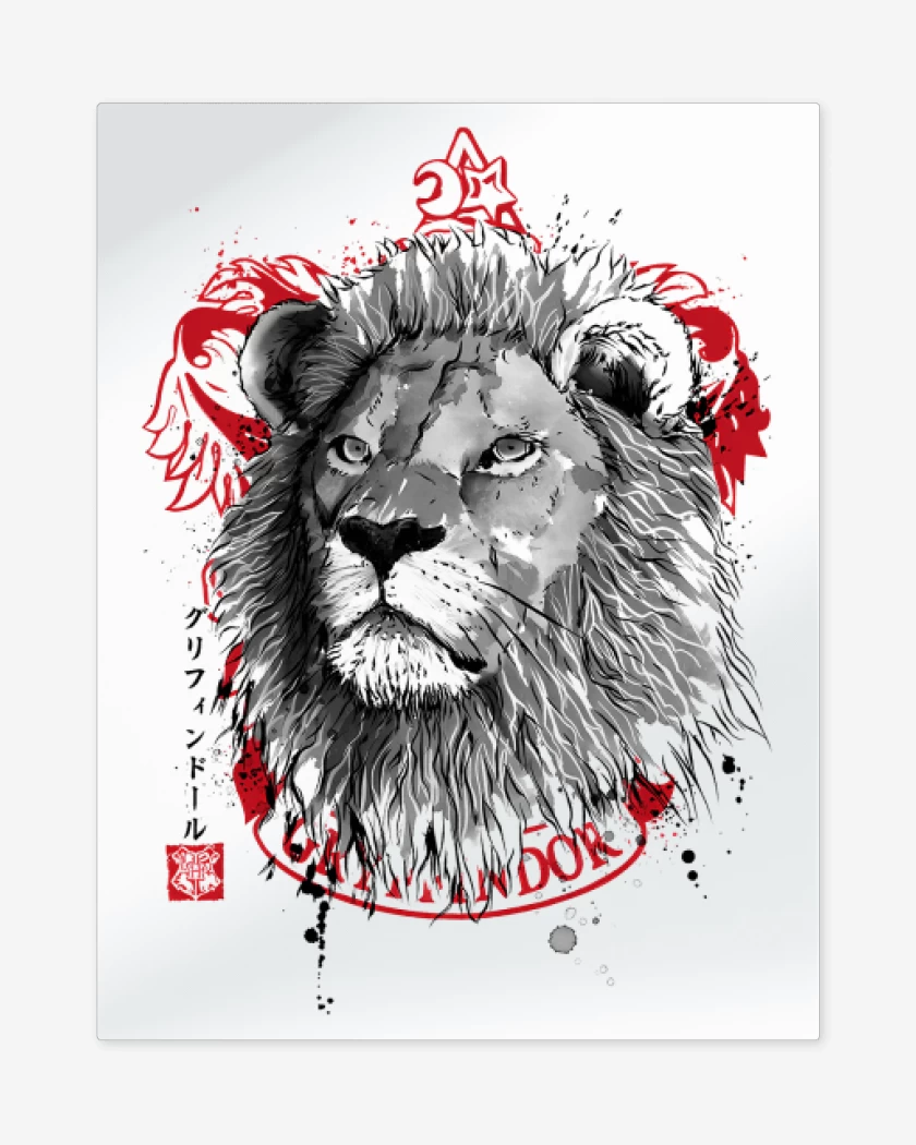 Print metalico Blanco de León de Gryffindor