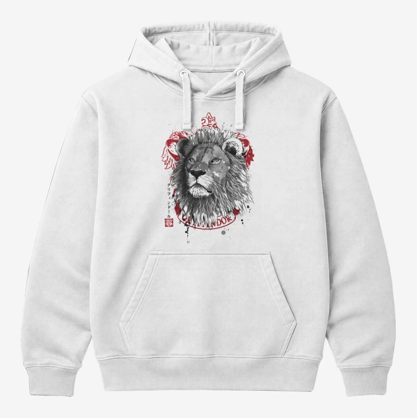 Polerón Canguro Blanco de León de Gryffindor