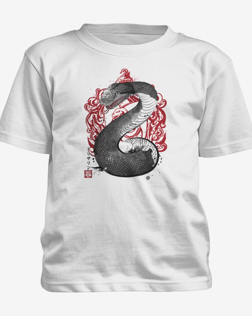 Polera de niño Blanco de Serpiente de Slytherin