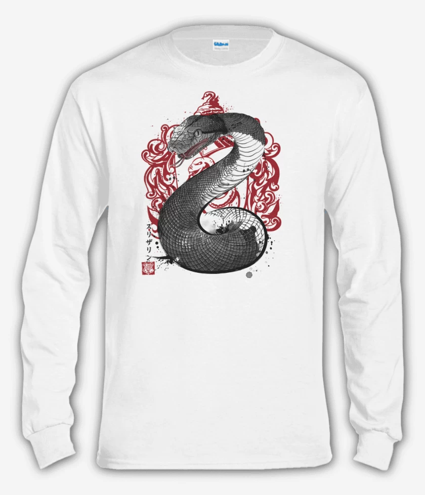 Polera manga larga Blanco de Serpiente de Slytherin