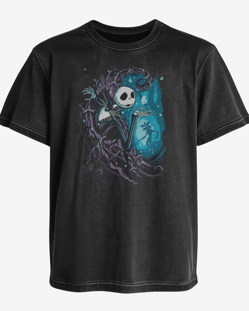 Polera desgastada Negro de Upside Down Town