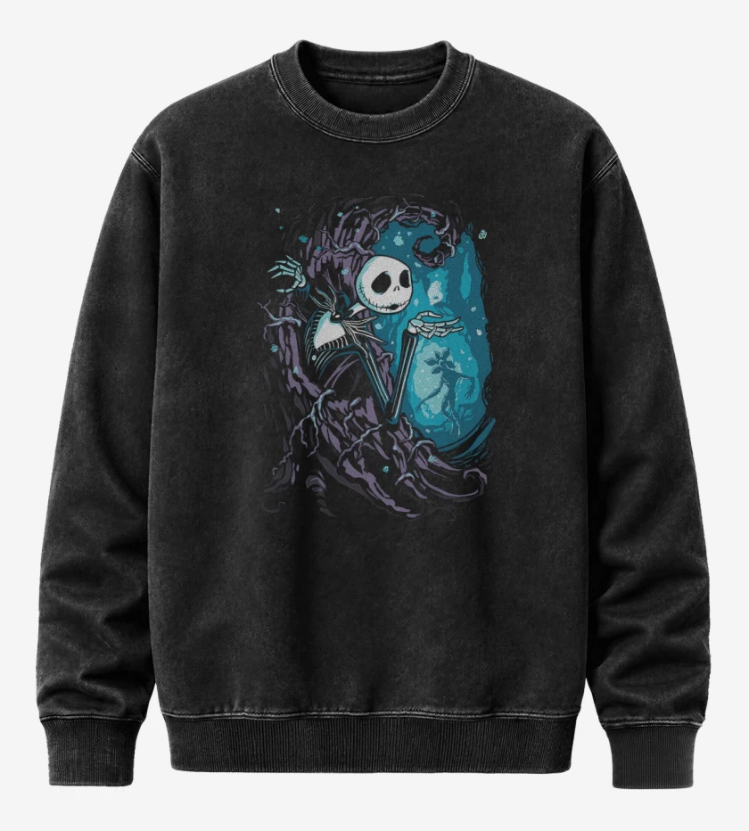 Poleron Polo Acid Wash Negro de Upside Down Town