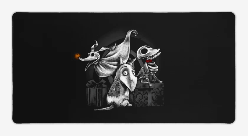 Mouse pad Gamer Negro de Perros Creepys