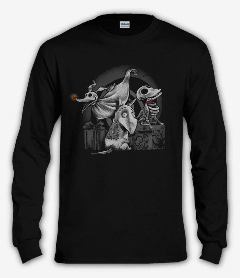 Polera manga larga Negro de Perros Creepys