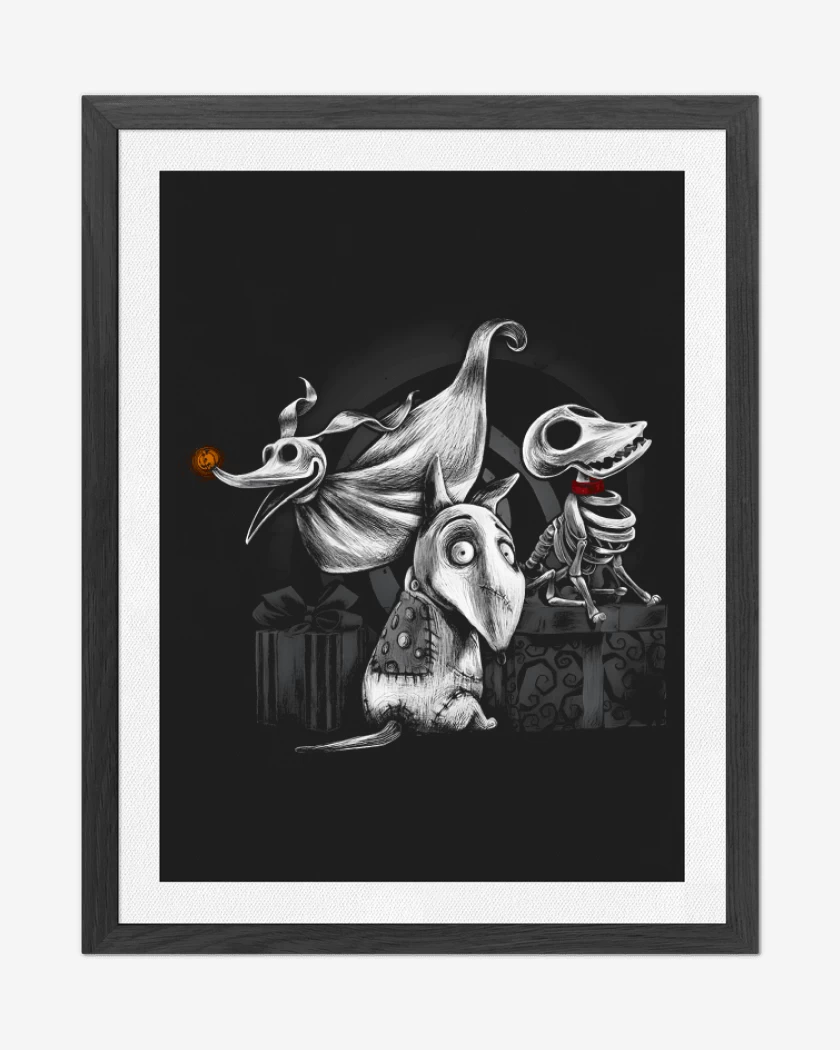 Cuadro decorativo Negro de Perros Creepys
