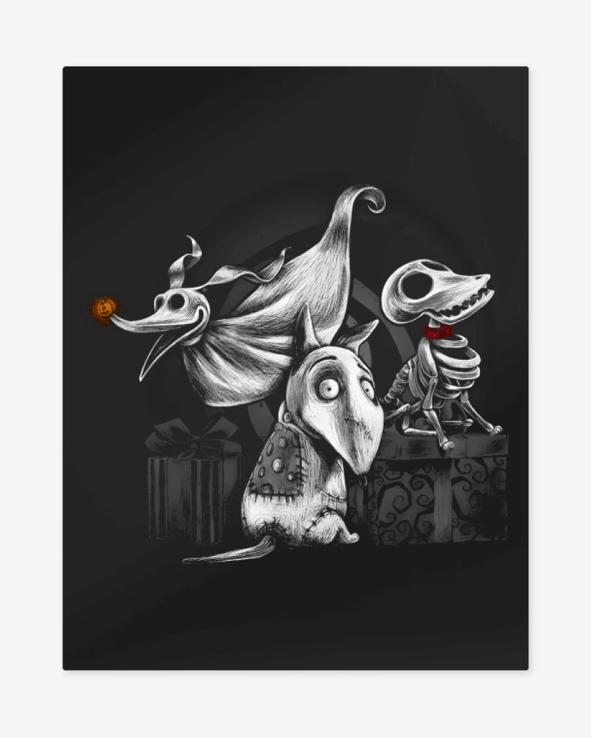 Print metalico Negro de Perros Creepys