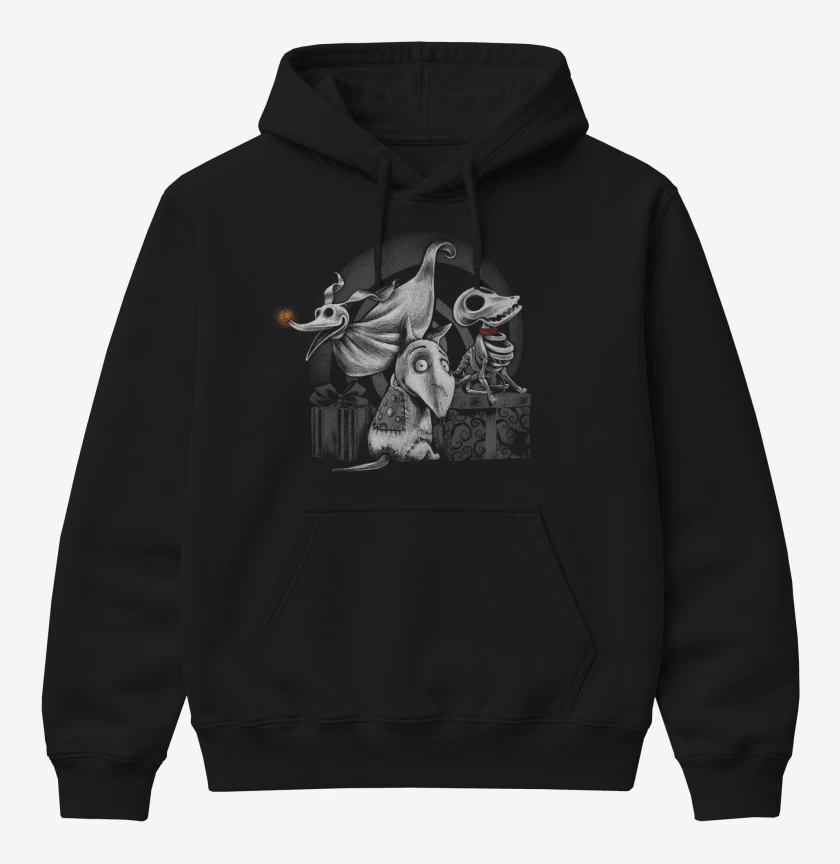Poleron Canguro básico Negro de Perros Creepys