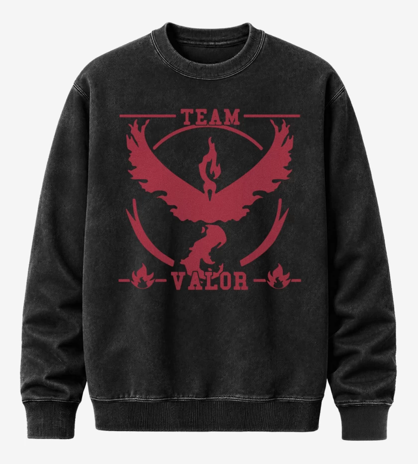 Poleron Polo Acid Wash Negro de Team Valor