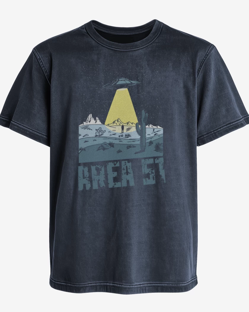 Polera desgastada Azul Marino de Area 51