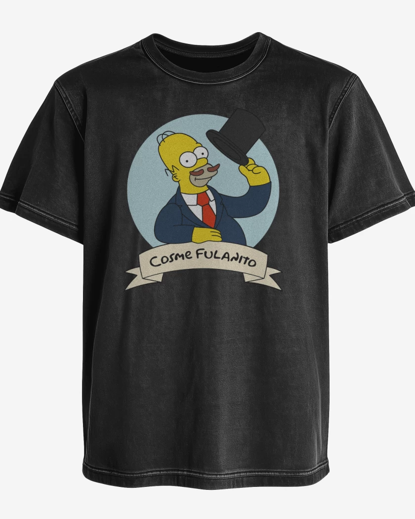 Polera desgastada Negro de Cosme Fulanito