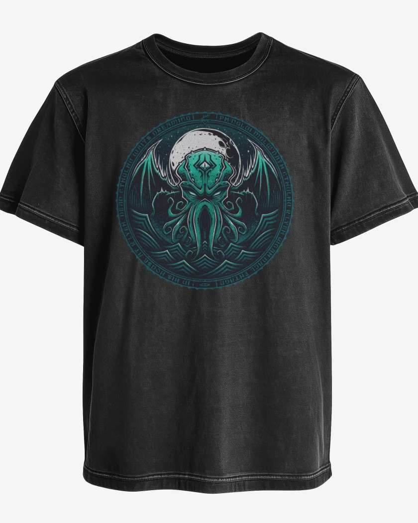 Polera desgastada Negro de Dead Cthulhu