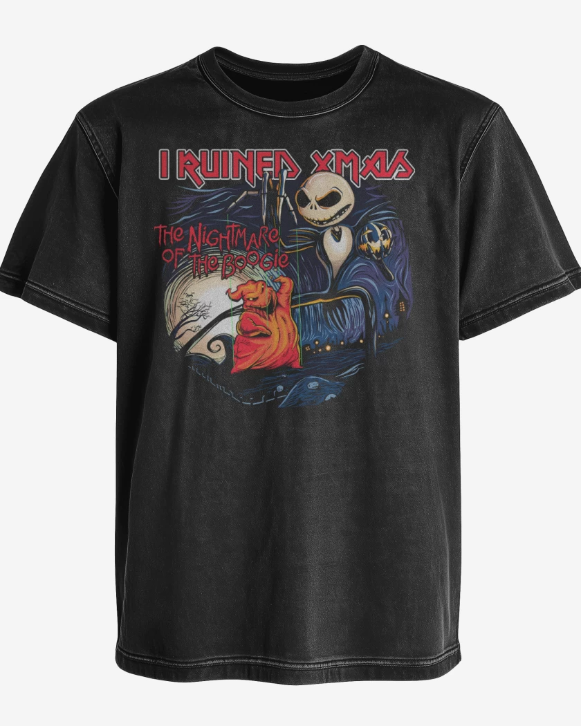 Polera desgastada Negro de The Nightmare of the Boogie