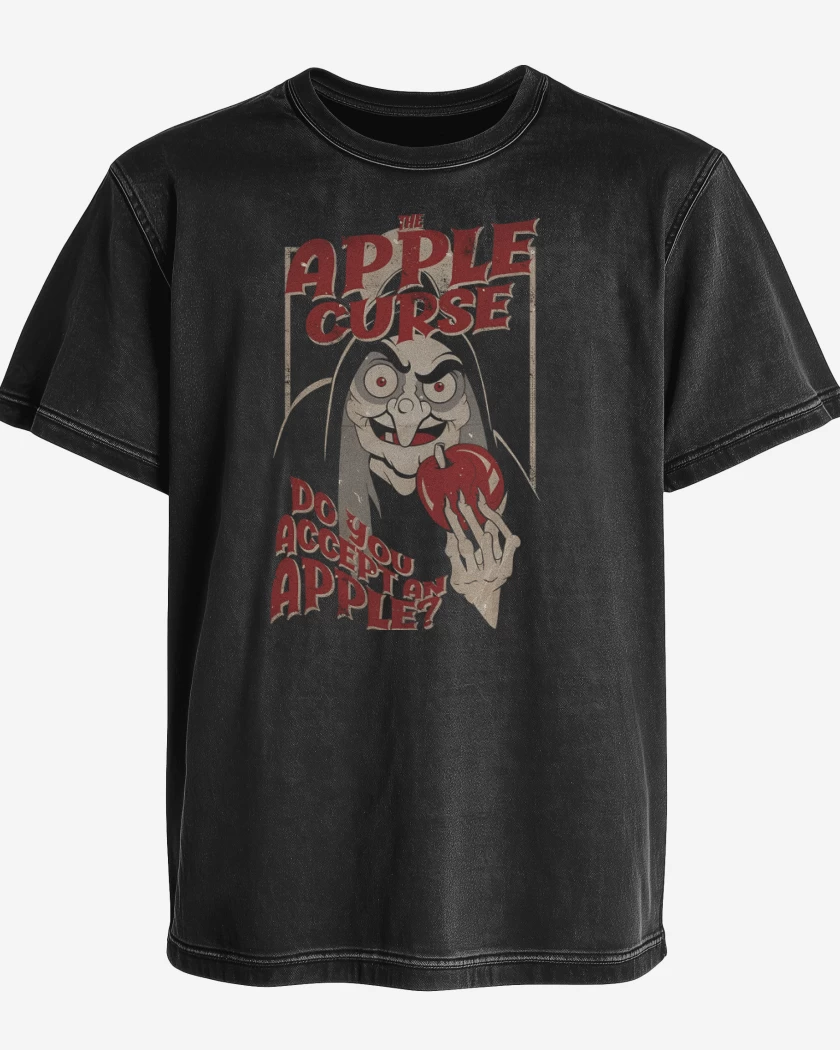 Polera desgastada Negro de La Maldición de la Manzana