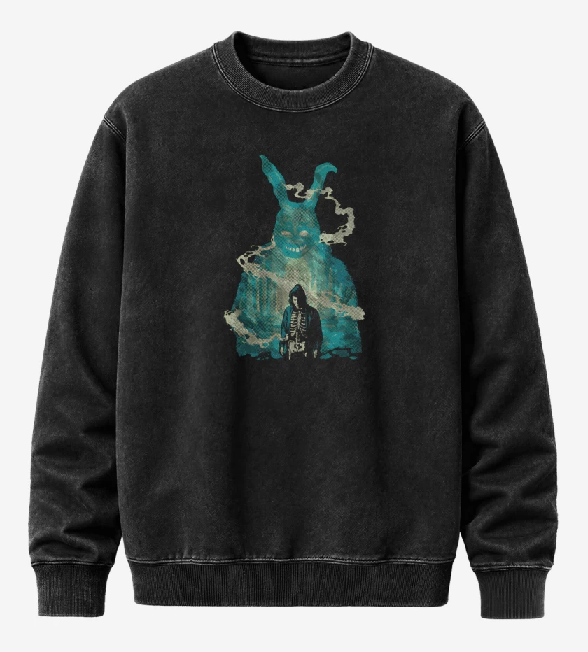 Poleron Polo Acid Wash Negro de Donnie Darko