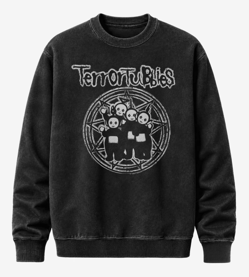 Poleron Polo Acid Wash Negro de TerrorTubies