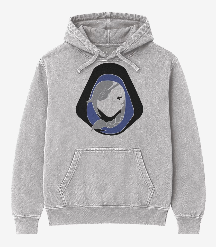 Poleron Canguro Acid Wash Gris Melange de Ana