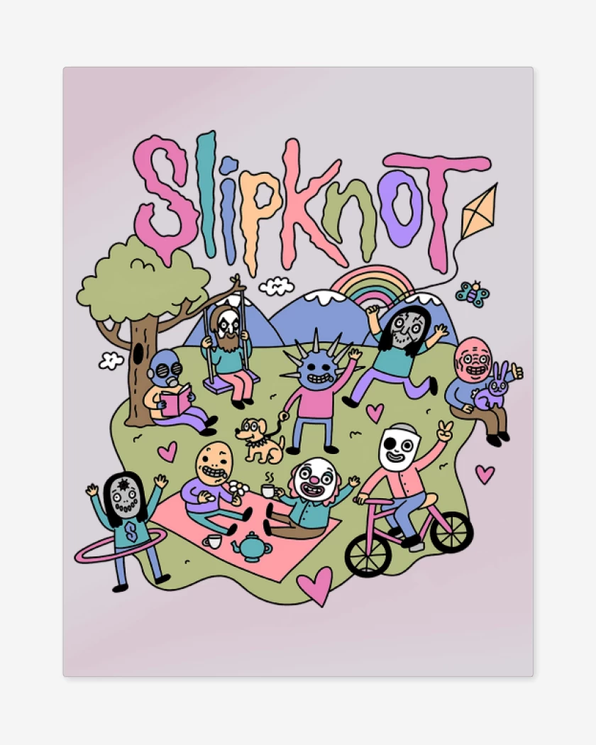 Print metalico Rosa Pastel de Happy Slipknot 