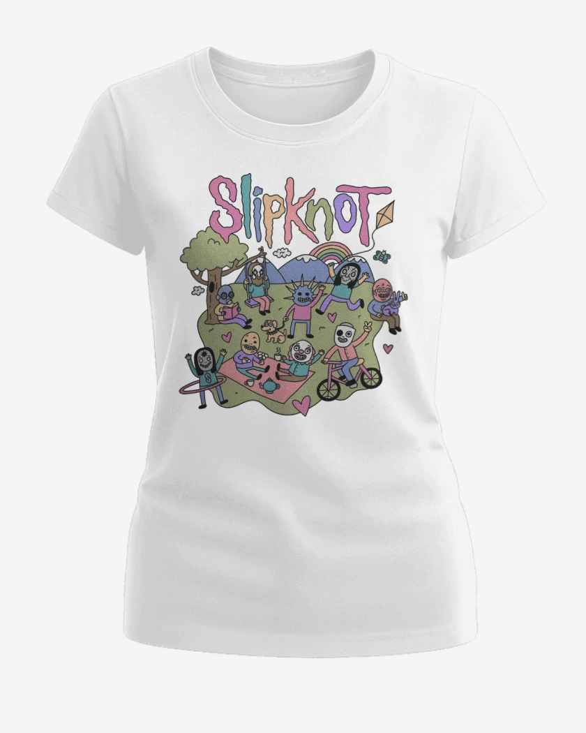 Polera de Mujer Blanco de Happy Slipknot 