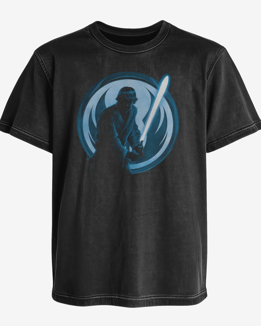Polera desgastada Negro de El Jedi
