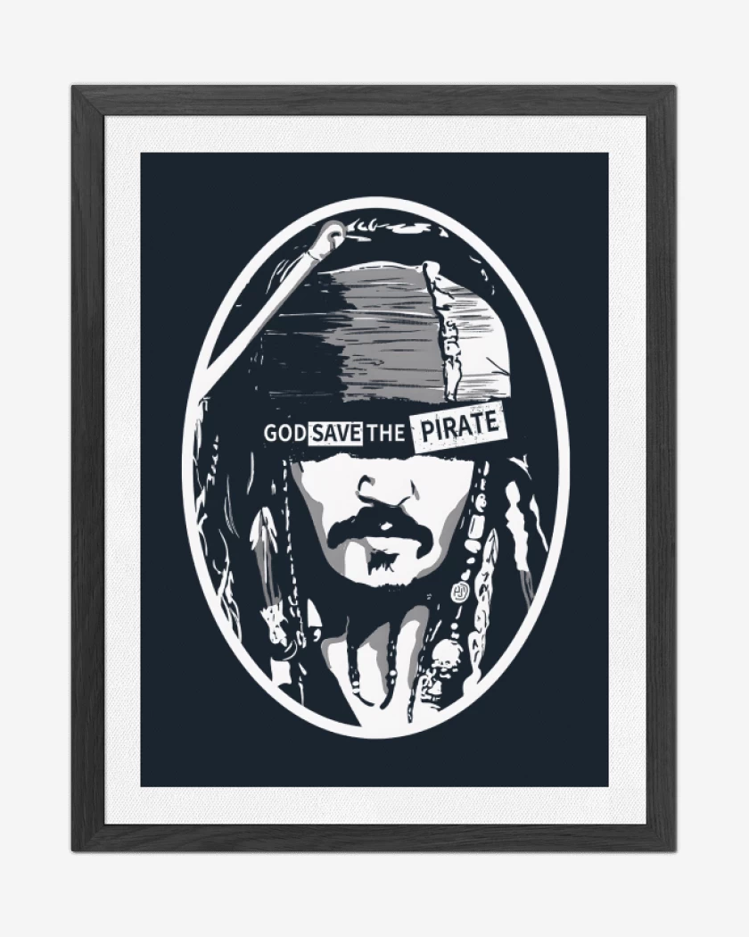 Cuadro decorativo Azul Marino de God save the pirate