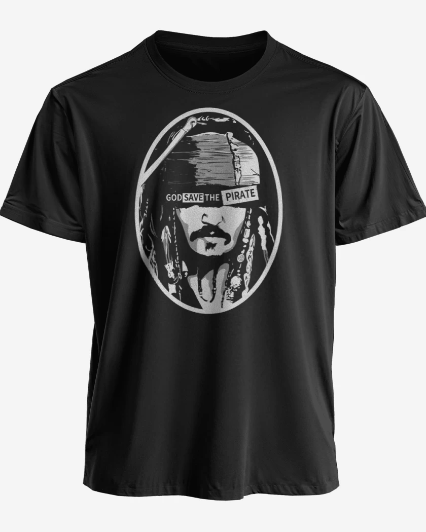 Polera premium Negro de God save the pirate