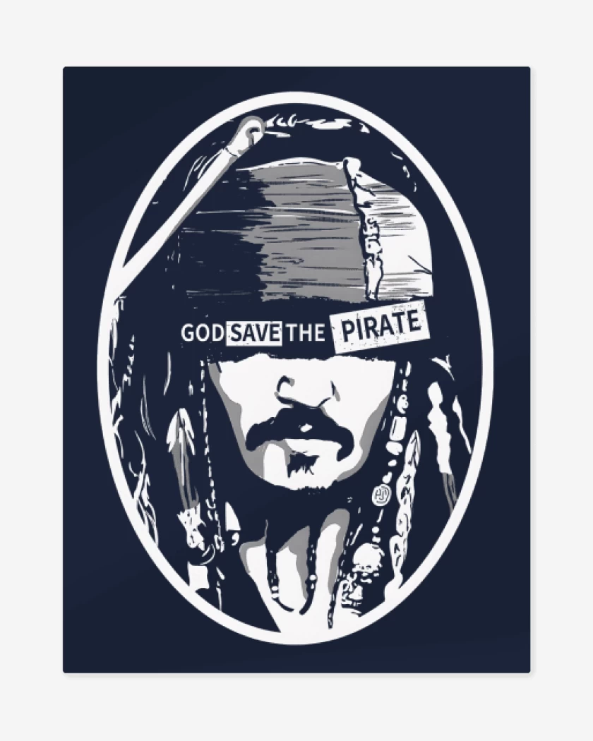 Print metalico Azul Marino de God save the pirate