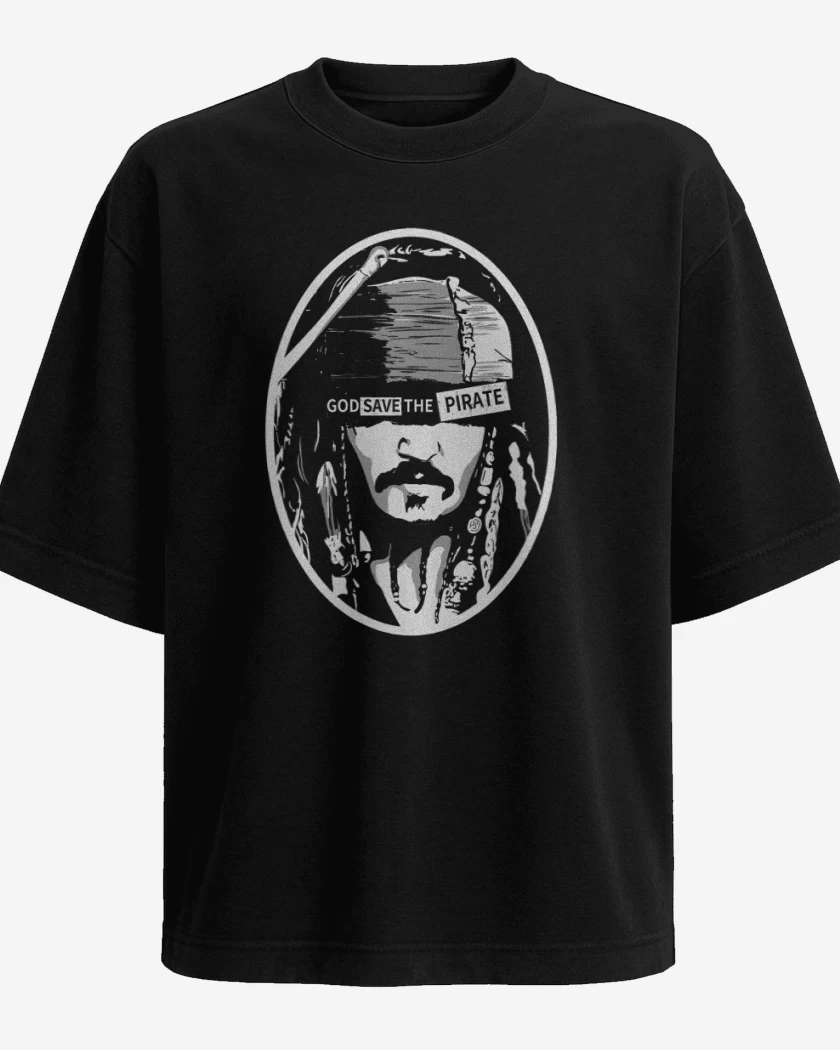 Polera Oversize God save the pirate