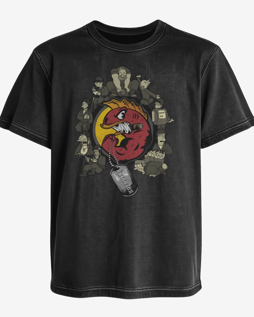 Polera desgastada Negro de Hellfish