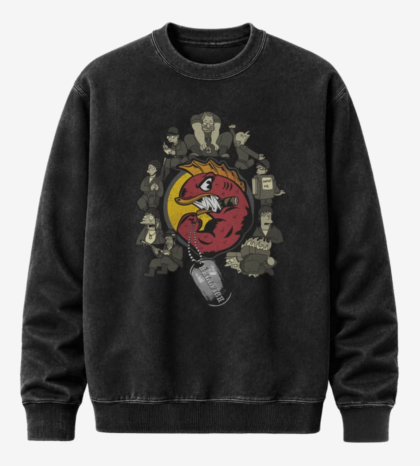 Poleron Polo Acid Wash Negro de Hellfish