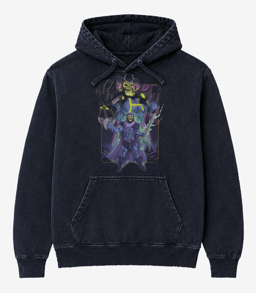 Poleron Canguro Acid Wash Azul Marino de Gigante de Huesos