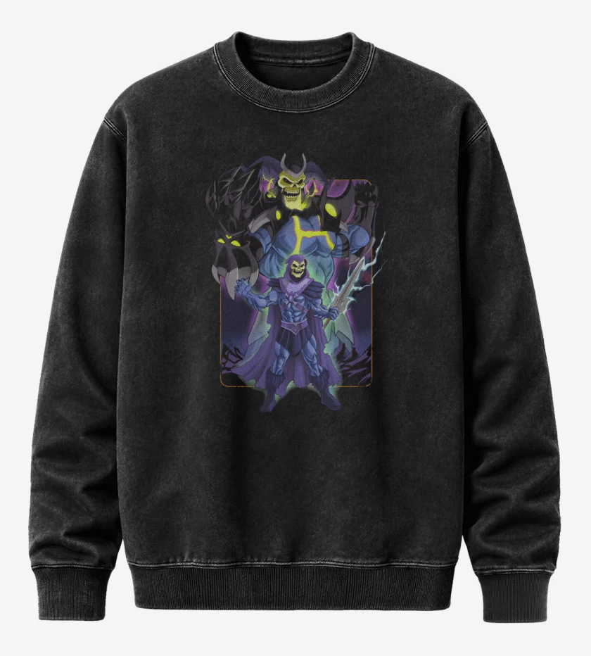 Poleron Polo Acid Wash Negro de Gigante de Huesos