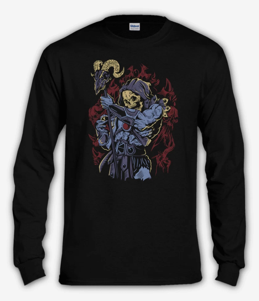 Polera manga larga Negro de Esqueleto del Mal