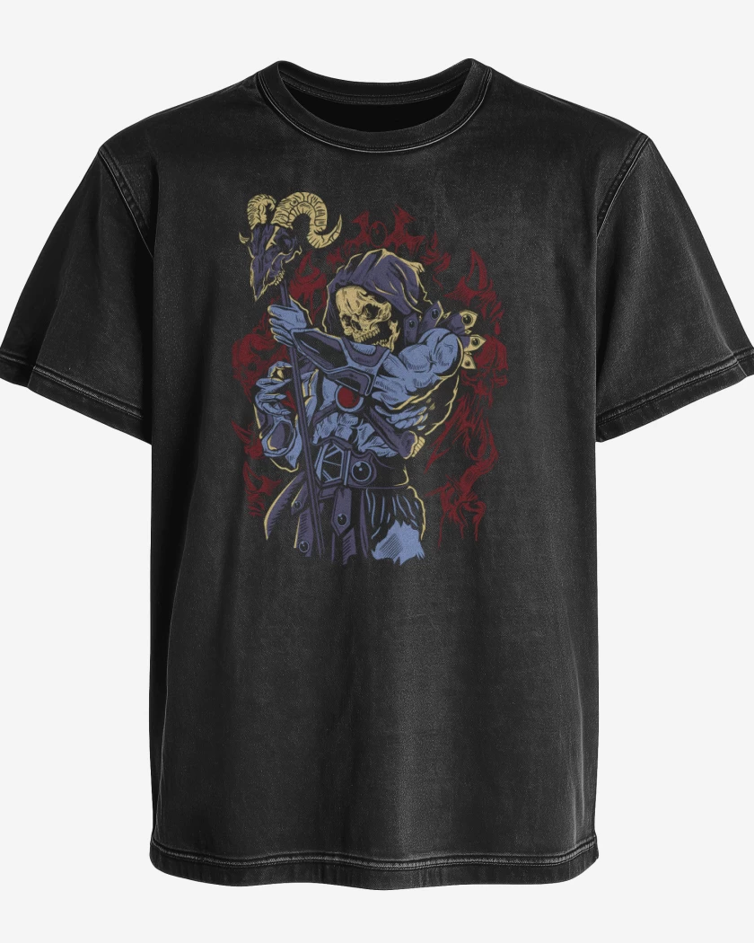 Polera desgastada Esqueleto del Mal
