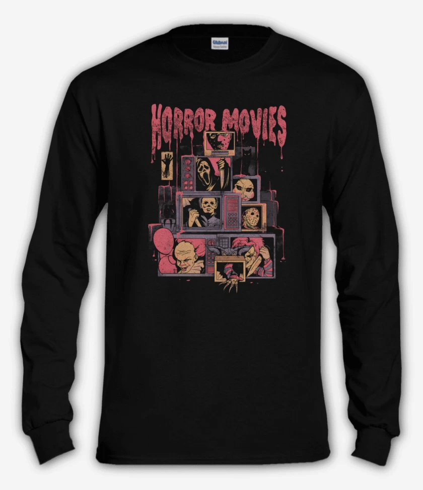 Polera manga larga Horror movies