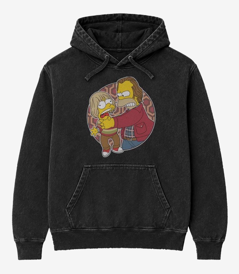 Poleron Canguro Acid Wash Negro de Maldito Danny Torrance