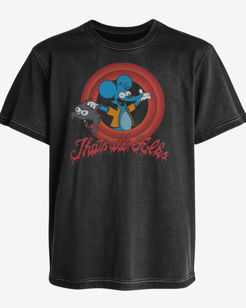 Polera desgastada Negro de Thats All Folks